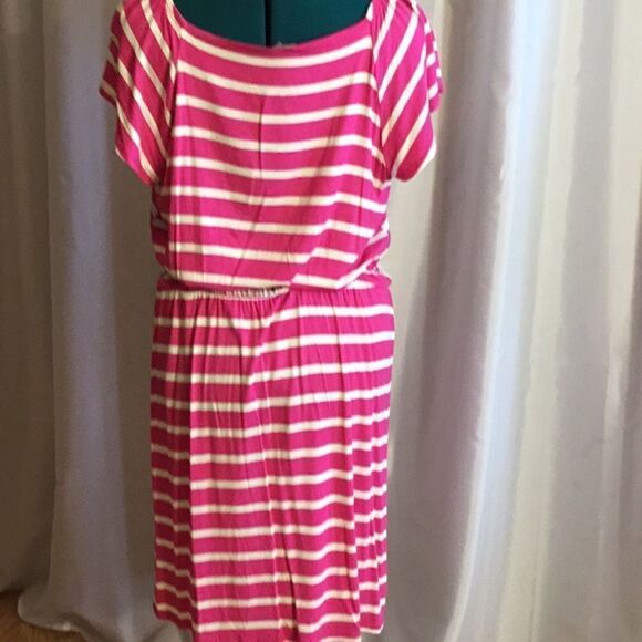 NWOT Lightweight pink & cream striped dress with belt in PXL any SILVERWEAR - Picture 9 of 13